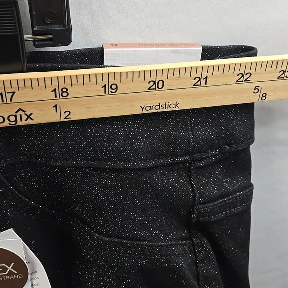 Lane Bryant Womens Glittery Black Pull On Pants Sz 26 NWT - Picture 6 of 9